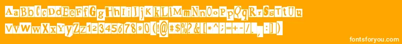 PaulsRansomNote Font – White Fonts on Orange Background
