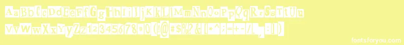 PaulsRansomNote Font – White Fonts on Yellow Background