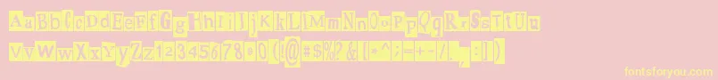 PaulsRansomNote Font – Yellow Fonts on Pink Background