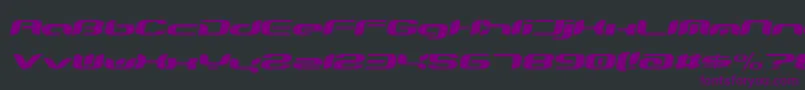 フォントTeknikohlremix01Oblique – 黒い背景に紫のフォント
