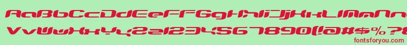 Teknikohlremix01Oblique Font – Red Fonts on Green Background