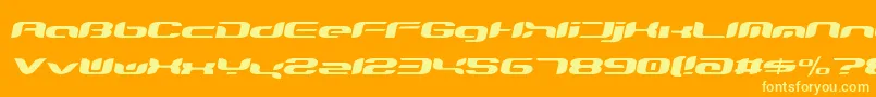 Teknikohlremix01Oblique Font – Yellow Fonts on Orange Background