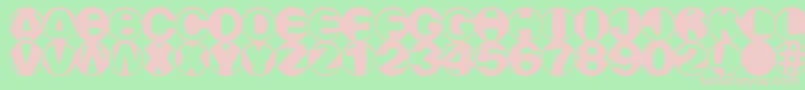 Rainnm Font – Pink Fonts on Green Background