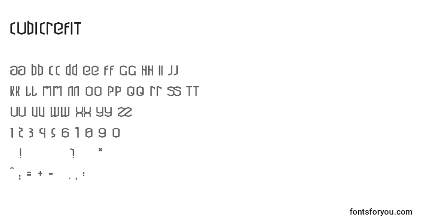 Шрифт CubicRefit – алфавит, цифры, специальные символы