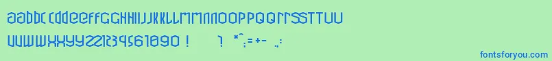CubicRefit Font – Blue Fonts on Green Background