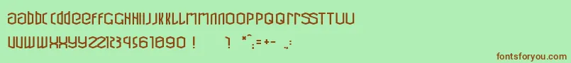 Шрифт CubicRefit – коричневые шрифты на зелёном фоне