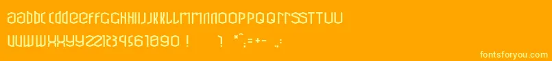CubicRefit Font – Yellow Fonts on Orange Background