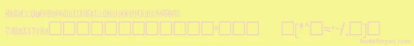 OlderRegular-fontti – vaaleanpunaiset fontit keltaisella taustalla