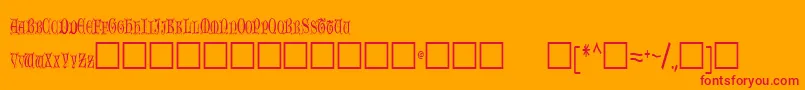 Fonte OlderRegular – fontes vermelhas em um fundo laranja