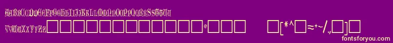 フォントOlderRegular – 紫の背景に黄色のフォント