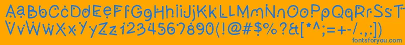 More about Oliveslight Font Oliveslight Font – Blue Fonts on Orange Background