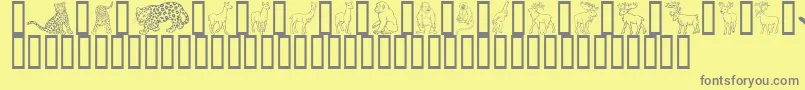 フォントGeWildKingdomLToO – 黄色の背景に灰色の文字
