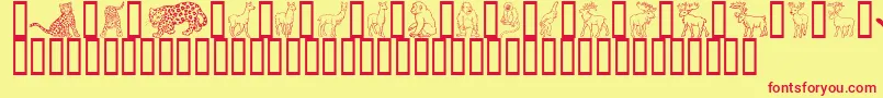 GeWildKingdomLToO Font – Red Fonts on Yellow Background