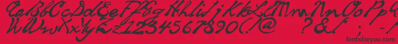 SoulHandwritingFreeVersion Font – Black Fonts on Red Background