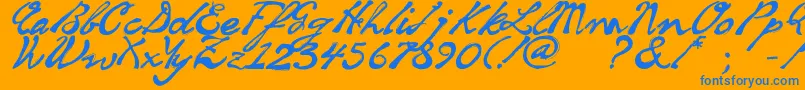 SoulHandwritingFreeVersion Font – Blue Fonts on Orange Background