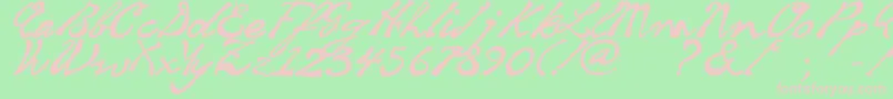 SoulHandwritingFreeVersion Font – Pink Fonts on Green Background