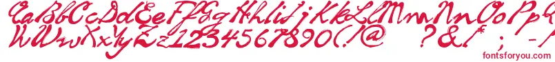 フォントSoulHandwritingFreeVersion – 白い背景に赤い文字