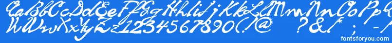 SoulHandwritingFreeVersion-Schriftart – Weiße Schriften auf blauem Hintergrund