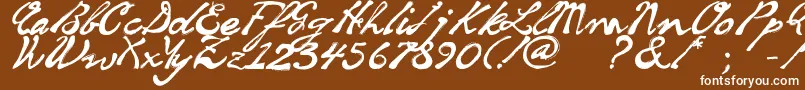 SoulHandwritingFreeVersion-fontti – valkoiset fontit ruskealla taustalla