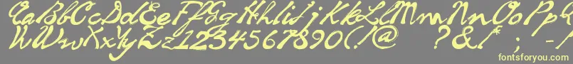 SoulHandwritingFreeVersion Font – Yellow Fonts on Gray Background