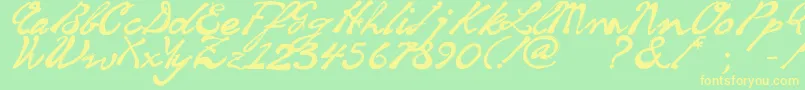 SoulHandwritingFreeVersion Font – Yellow Fonts on Green Background