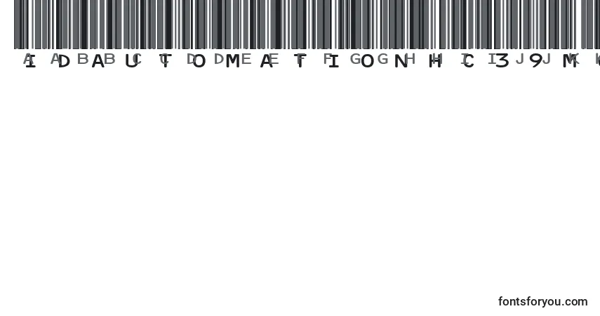 Czcionka Idautomationhc39mCode39Barcode – alfabet, cyfry, specjalne znaki
