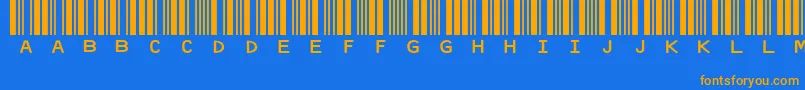 Idautomationhc39mCode39Barcode Font – Orange Fonts on Blue Background