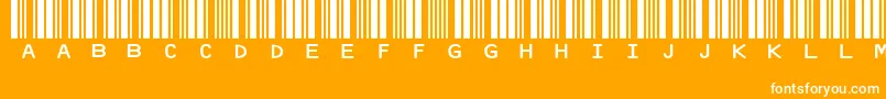 Idautomationhc39mCode39Barcode-Schriftart – Weiße Schriften auf orangefarbenem Hintergrund