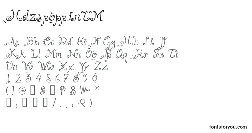 Schriftart HelzapoppinTM – Alphabet, Zahlen, spezielle Symbole