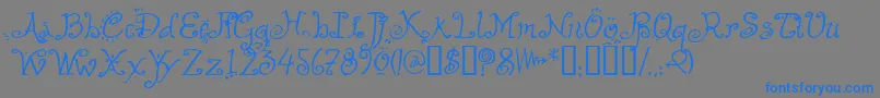 HelzapoppinTM Font – Blue Fonts on Gray Background