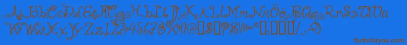 HelzapoppinTM Font – Brown Fonts on Blue Background