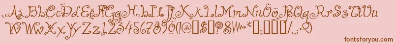 HelzapoppinTM Font – Brown Fonts on Pink Background