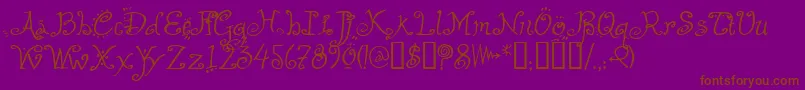 HelzapoppinTM-Schriftart – Braune Schriften auf violettem Hintergrund