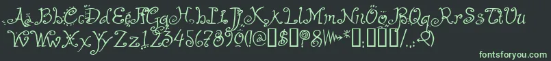 HelzapoppinTM Font – Green Fonts on Black Background