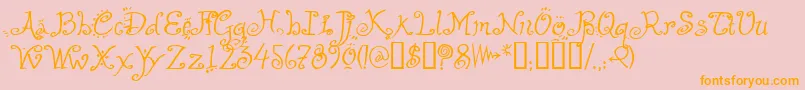 HelzapoppinTM Font – Orange Fonts on Pink Background