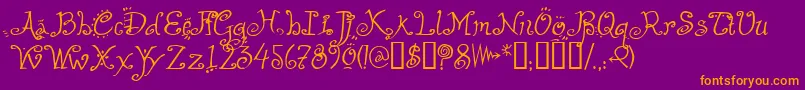 HelzapoppinTM Font – Orange Fonts on Purple Background