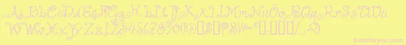 HelzapoppinTM Font – Pink Fonts on Yellow Background