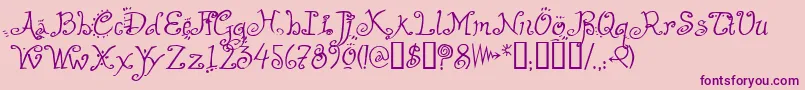 HelzapoppinTM Font – Purple Fonts on Pink Background
