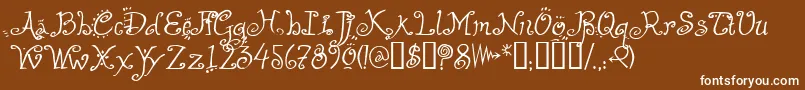 HelzapoppinTM Font – White Fonts on Brown Background