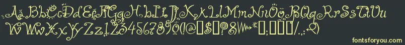 HelzapoppinTM Font – Yellow Fonts on Black Background