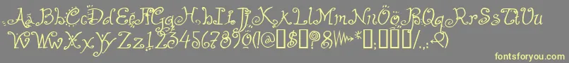 HelzapoppinTM Font – Yellow Fonts on Gray Background