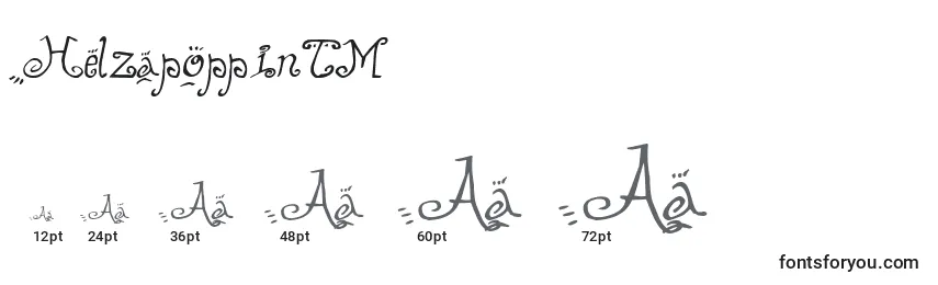 HelzapoppinTM Font Sizes