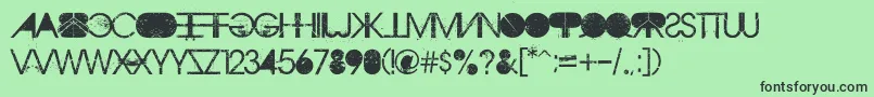 AristotlePunk-fontti – mustat fontit vihreällä taustalla