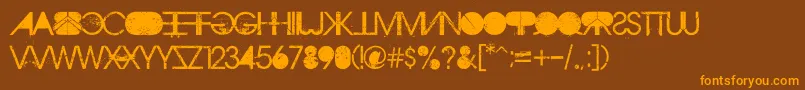 Шрифт AristotlePunk – оранжевые шрифты на коричневом фоне