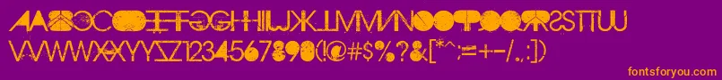Шрифт AristotlePunk – оранжевые шрифты на фиолетовом фоне