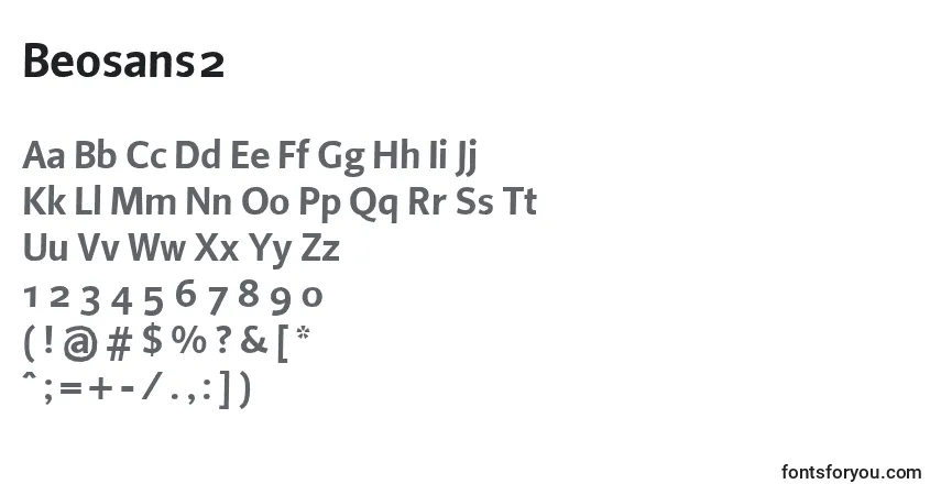 A fonte Beosans2 – alfabeto, números, caracteres especiais