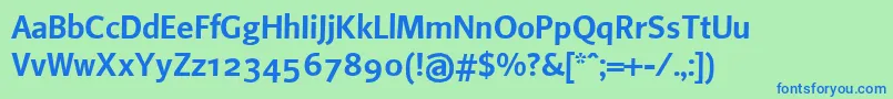 Beosans2 Font – Blue Fonts on Green Background