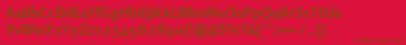 Beosans2-Schriftart – Braune Schriften auf rotem Hintergrund