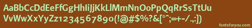 Шрифт Beosans2 – зелёные шрифты на коричневом фоне