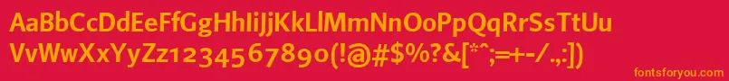 フォントBeosans2 – 赤い背景にオレンジの文字